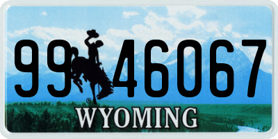 WY license plate 9946067