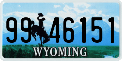 WY license plate 9946151