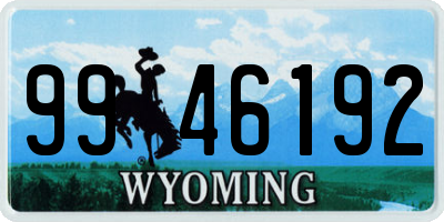 WY license plate 9946192