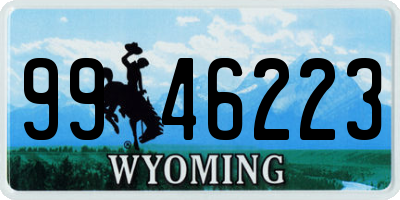 WY license plate 9946223