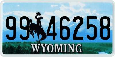 WY license plate 9946258