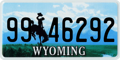WY license plate 9946292