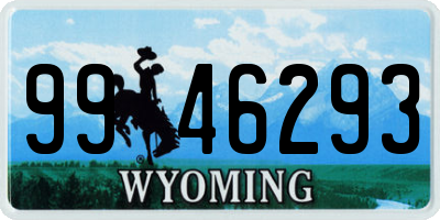 WY license plate 9946293