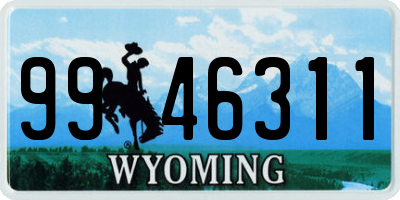 WY license plate 9946311
