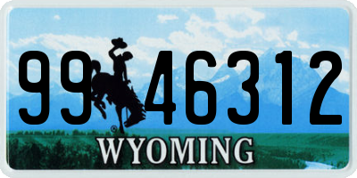 WY license plate 9946312
