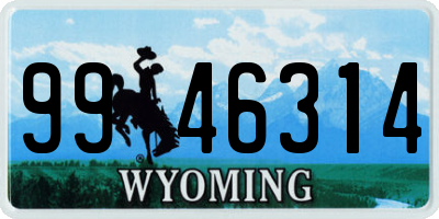 WY license plate 9946314