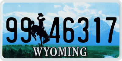 WY license plate 9946317
