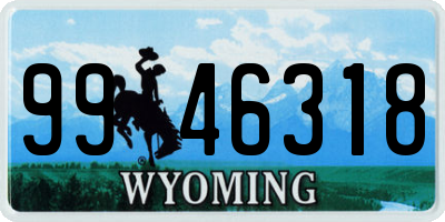 WY license plate 9946318