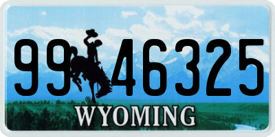 WY license plate 9946325