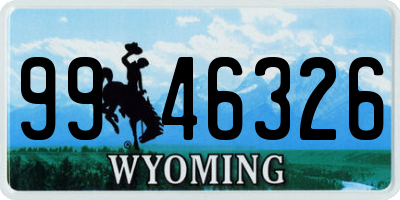 WY license plate 9946326