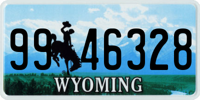 WY license plate 9946328