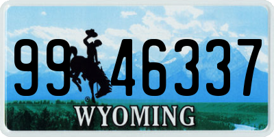 WY license plate 9946337