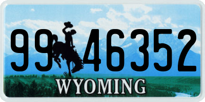 WY license plate 9946352