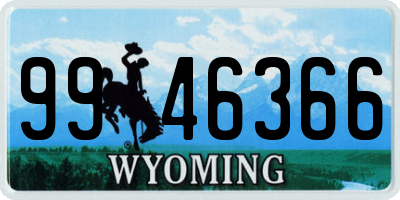 WY license plate 9946366