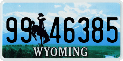 WY license plate 9946385