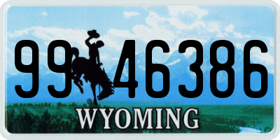 WY license plate 9946386