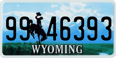 WY license plate 9946393