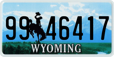 WY license plate 9946417