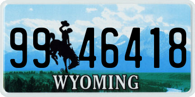 WY license plate 9946418