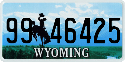 WY license plate 9946425