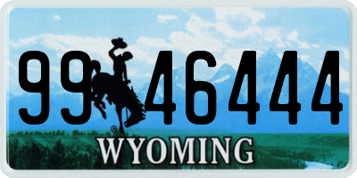 WY license plate 9946444