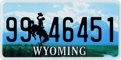 WY license plate 9946451