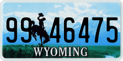 WY license plate 9946475