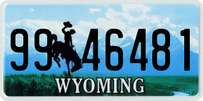 WY license plate 9946481