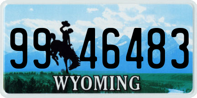 WY license plate 9946483