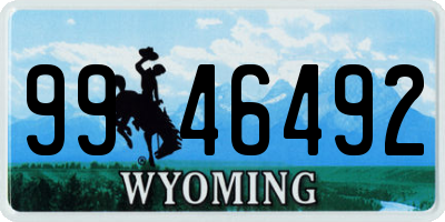 WY license plate 9946492