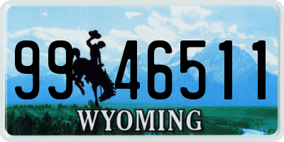 WY license plate 9946511