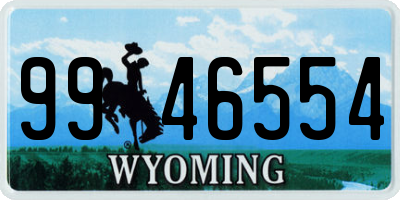 WY license plate 9946554