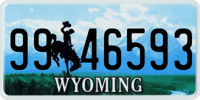 WY license plate 9946593