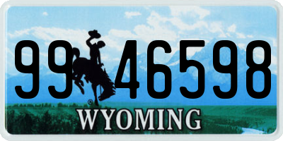 WY license plate 9946598