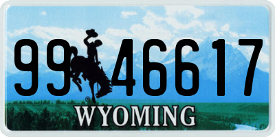 WY license plate 9946617