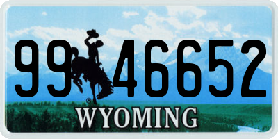 WY license plate 9946652