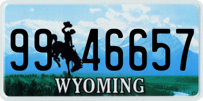 WY license plate 9946657