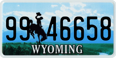 WY license plate 9946658