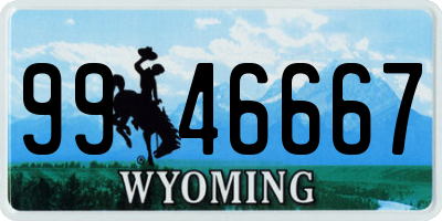 WY license plate 9946667
