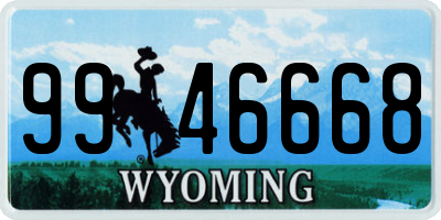 WY license plate 9946668