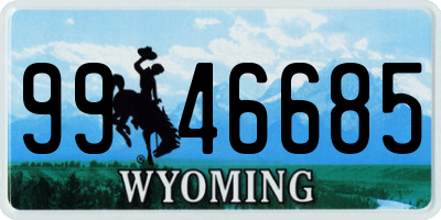 WY license plate 9946685