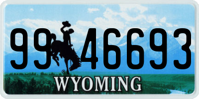 WY license plate 9946693
