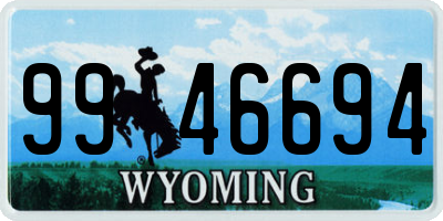 WY license plate 9946694