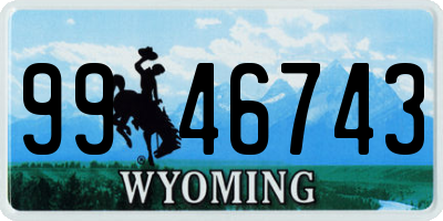 WY license plate 9946743