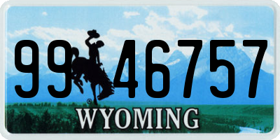 WY license plate 9946757