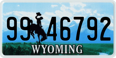 WY license plate 9946792