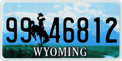 WY license plate 9946812