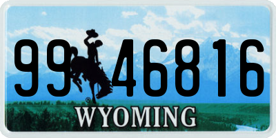 WY license plate 9946816