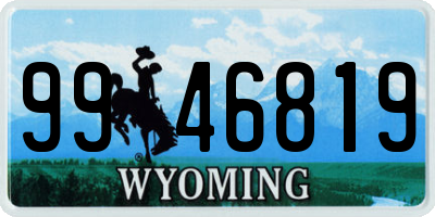 WY license plate 9946819