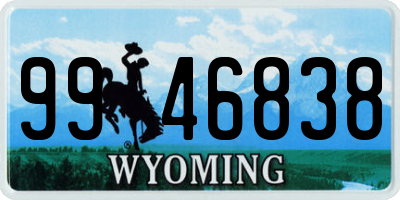 WY license plate 9946838